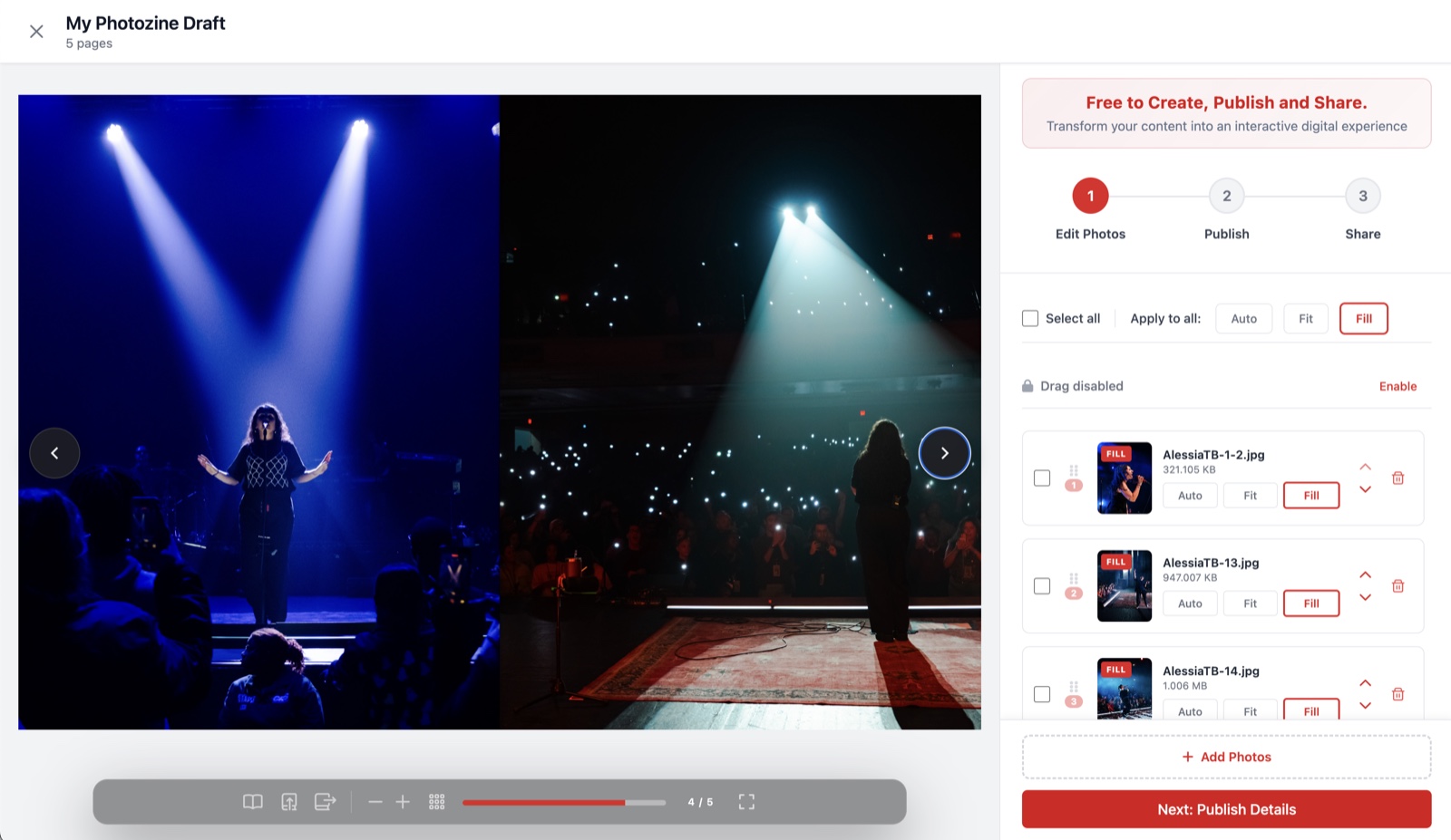 Photozine — folder of photos becomes a magazine